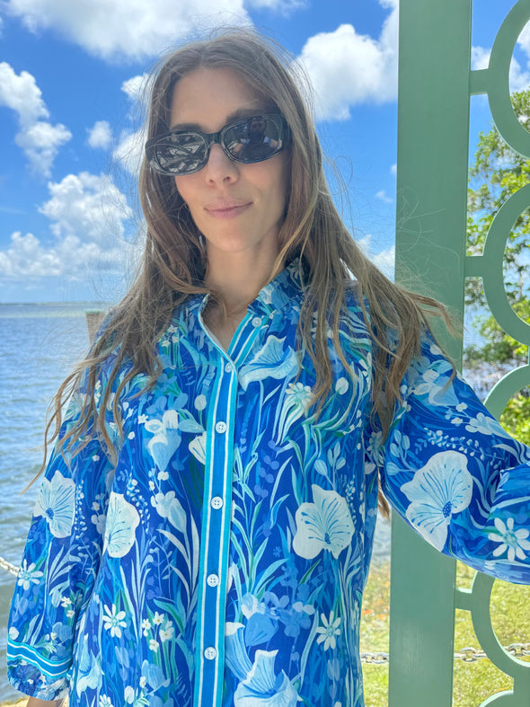 IslaPayal Malta Mini Dress - Blue Meadow