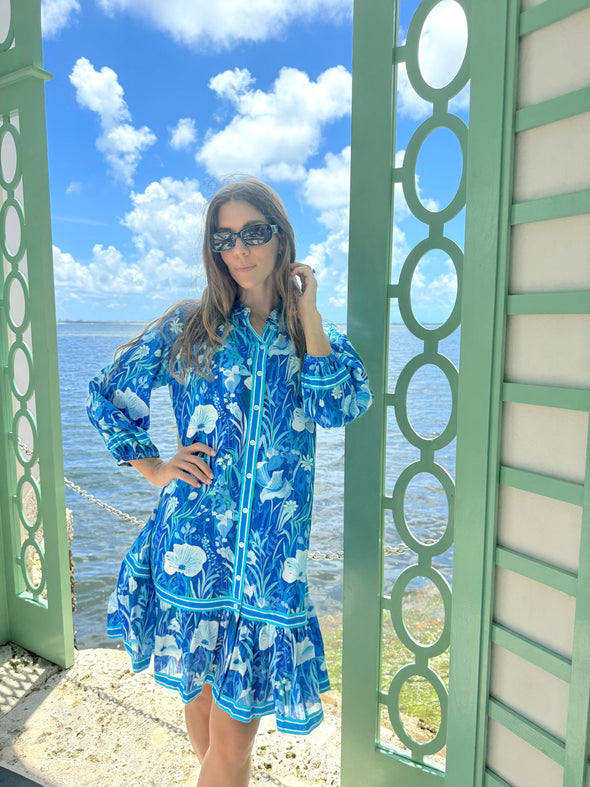 IslaPayal Malta Mini Dress - Blue Meadow