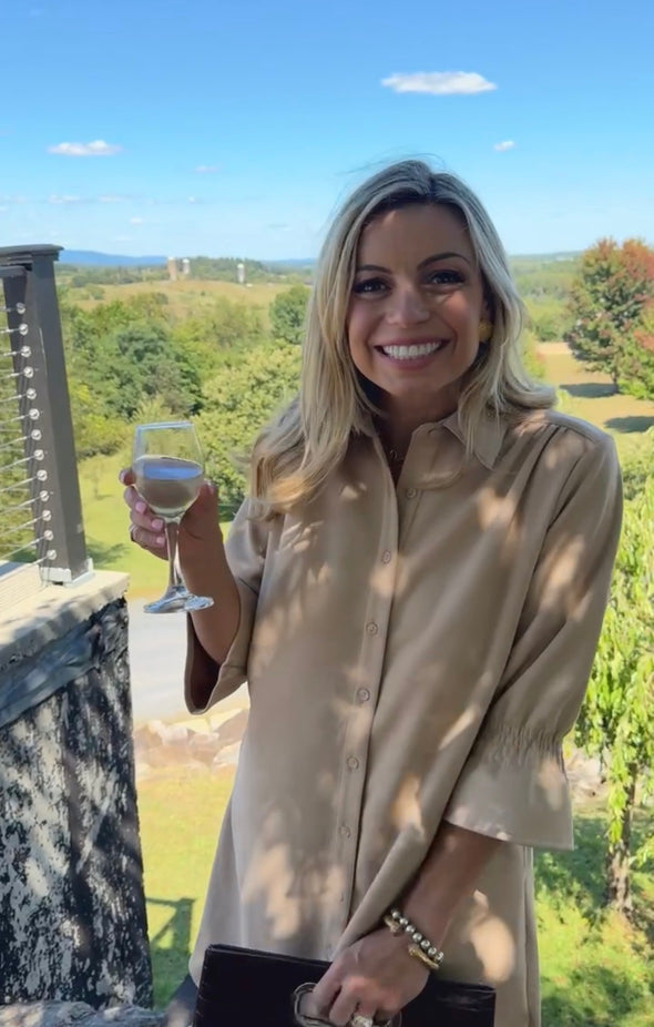 The Elizabeth Suede Dress - Beige