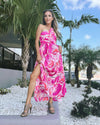 Front view of the Southern Frock Elle Maxi Dress - Pink Shell