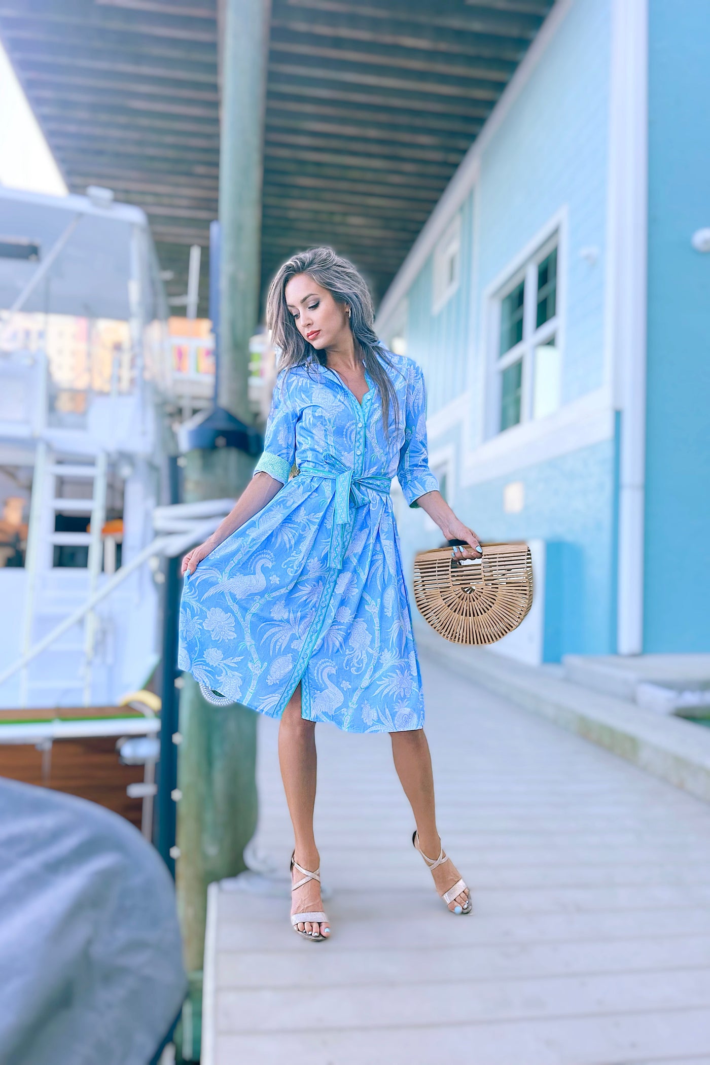 Patty Kim Kelly Dress - Sky Peacock Green Small Patty Kim Kelly Dress - Sky Peacock Green Small