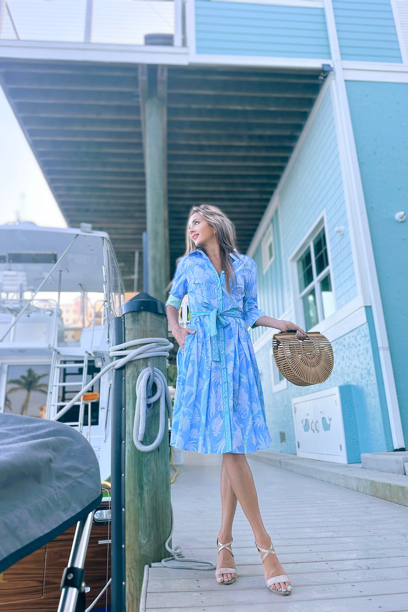 Patty Kim Elizabeth Dress - Sky Peacock Green Small Patty Kim Elizabeth Dress - Sky Peacock Green Small