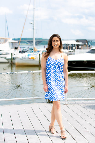 Jude Connally Bailey Dress - Grand JC Key Cornflower