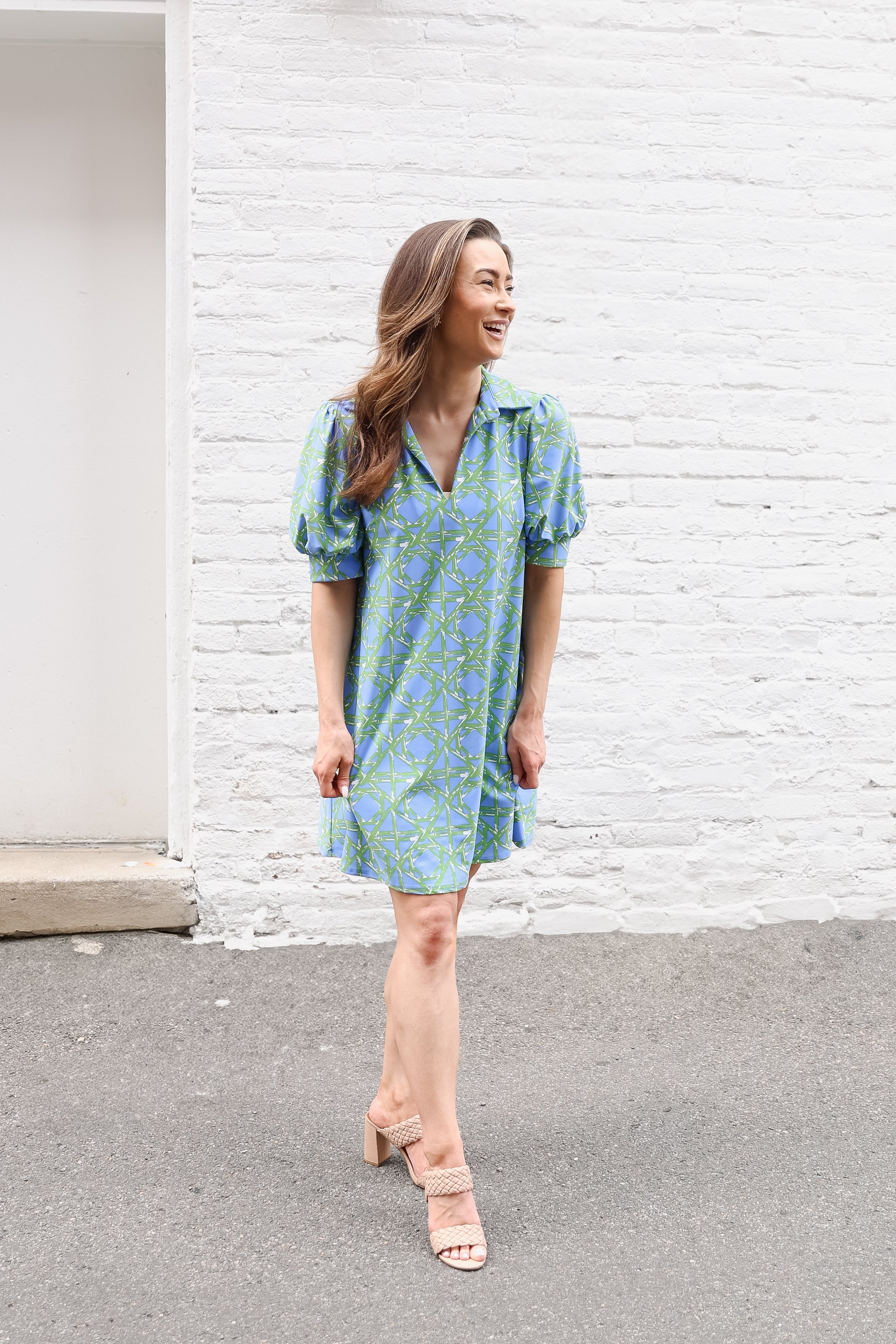 ワンピース Magic Moment Smart Knot Dress Fitzgerald Off-Shoulder Dot Dress | Tadashi Shoji