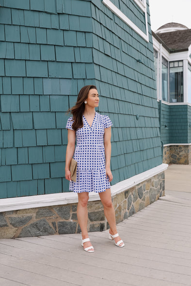 Jude Connally Ginger Dress - Petite Rattan Cobalt