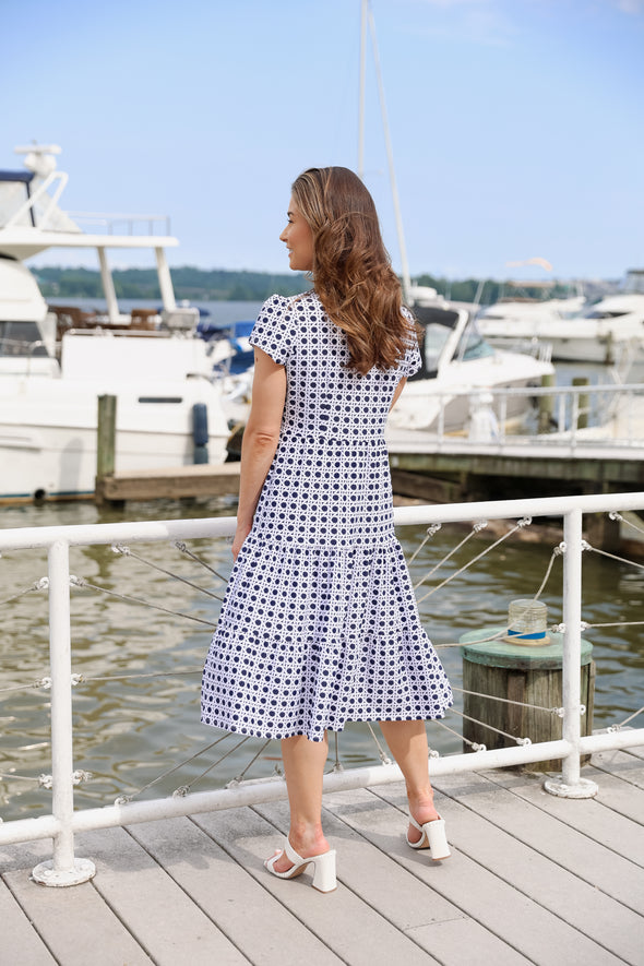 Jude Connally Libby Dress - Petite Rattan Navy