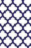 Close up of navy & white geometric print 