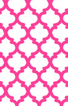 Close up of pink and white geometric print 