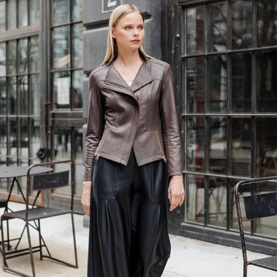 Clara Sun Woo Liquid Metal Jacket - Brown