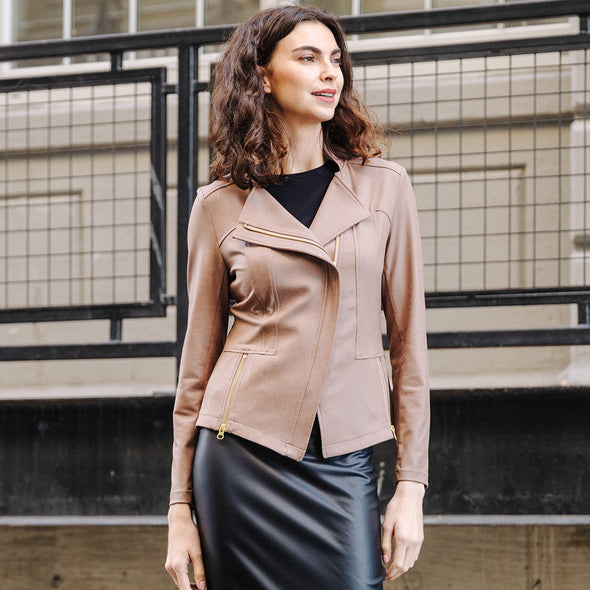 Clara Sun Woo Liquid Metal Jacket - Taupe