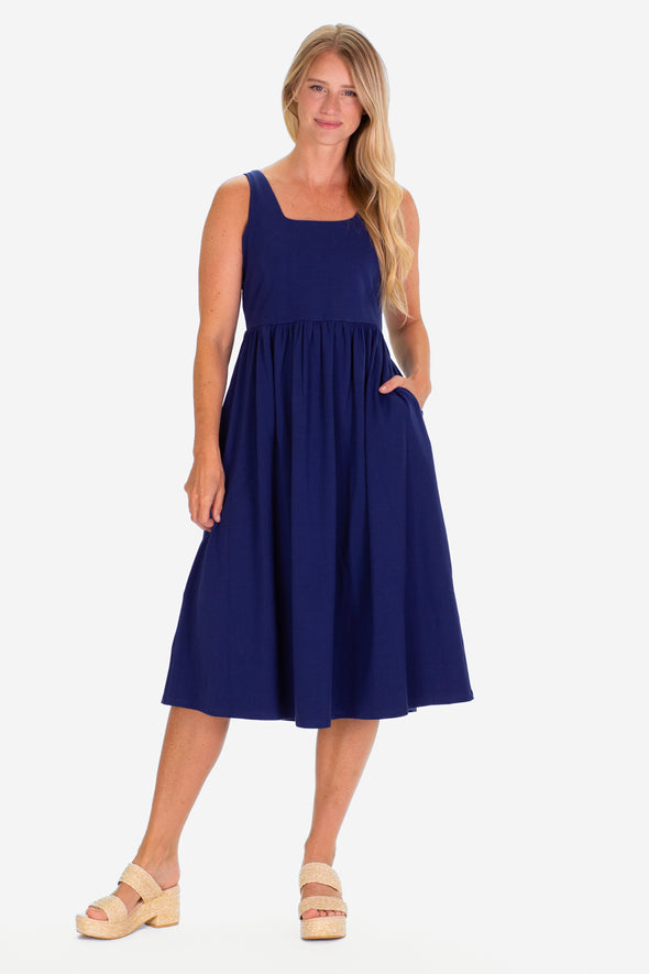 Duffield Lane Maebelle Midi Dress - Royal Navy