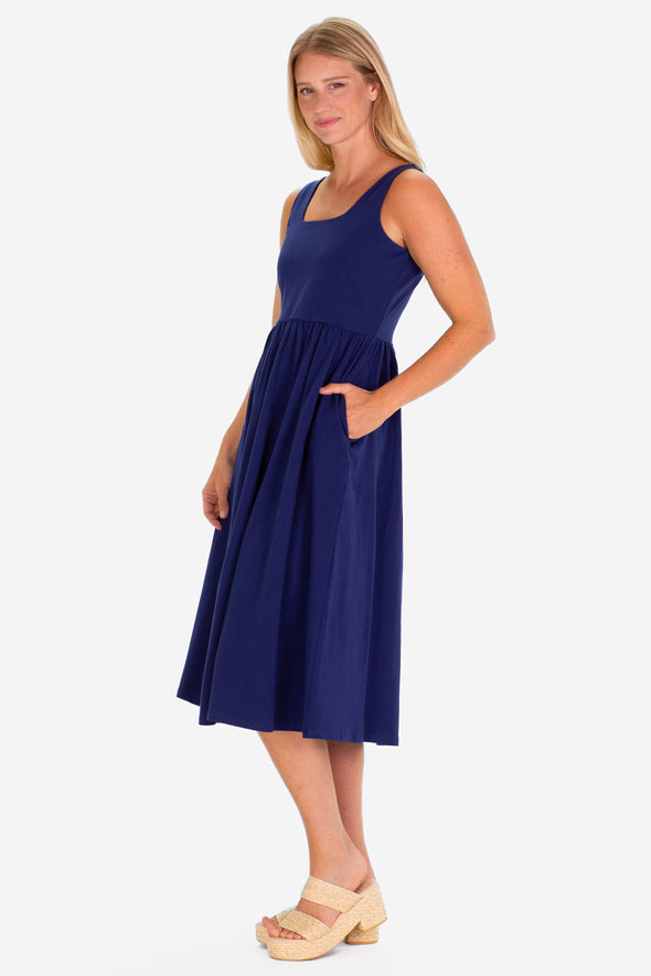 Duffield Lane Maebelle Midi Dress - Royal Navy