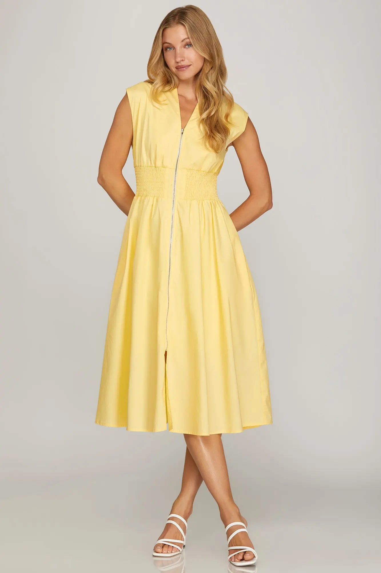 formal yellow midi dress Summer Invite Yellow Tie-Strap Tiered Midi Dress