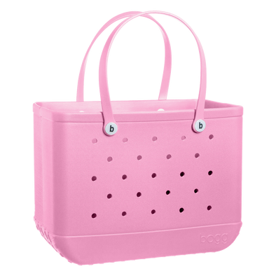 Flat view of the baby pink Bogg bag