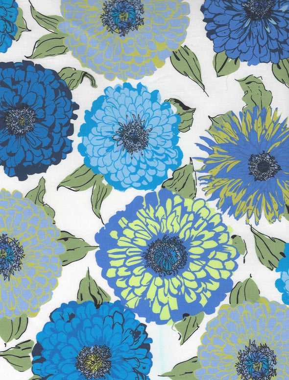 Pattern of the Patty Kim Collette Dress - Blue Zinnias