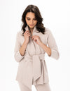 Front view of the Renuar Tie Front Jacket - Bone
