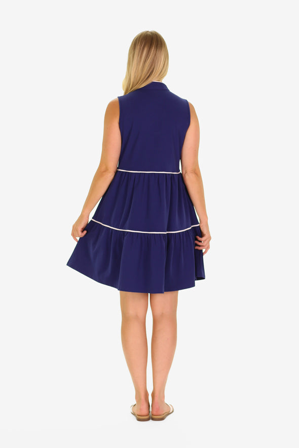 Back view of the Duffield Lane Robin Dress - Royal Navy