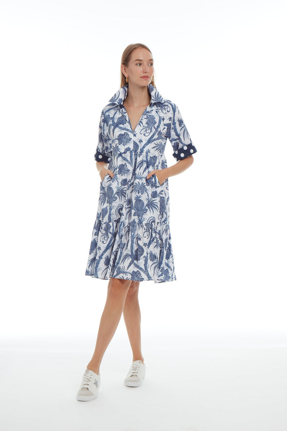 Patty Kim Rebecca Dress - Navy Peacock