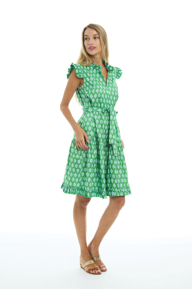 Patty Kim Megan Dress - Green Foulards