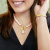 Model in the Susan Shaw Large Genuine Freshwater Pearl Front Toggle Necklace