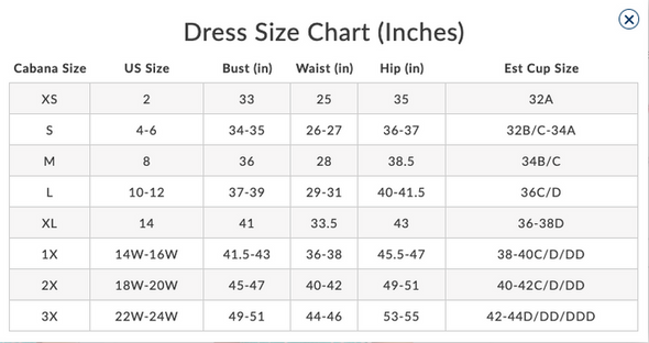 Size chart