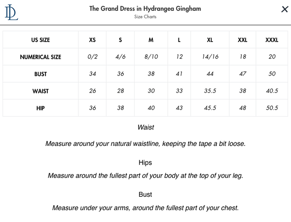 Size chart