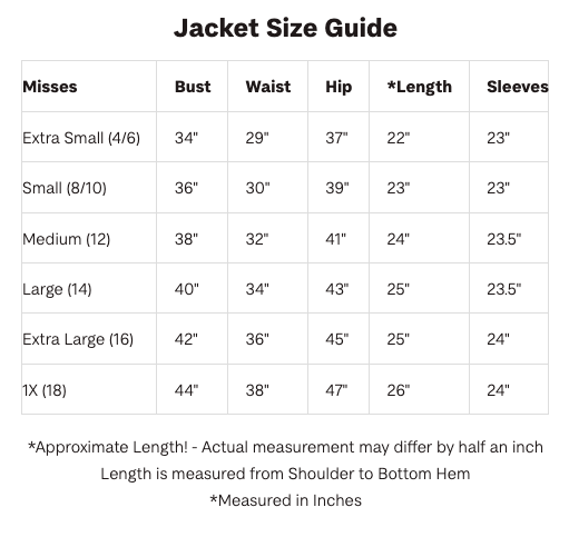 Clara Sun Woo Size Chart