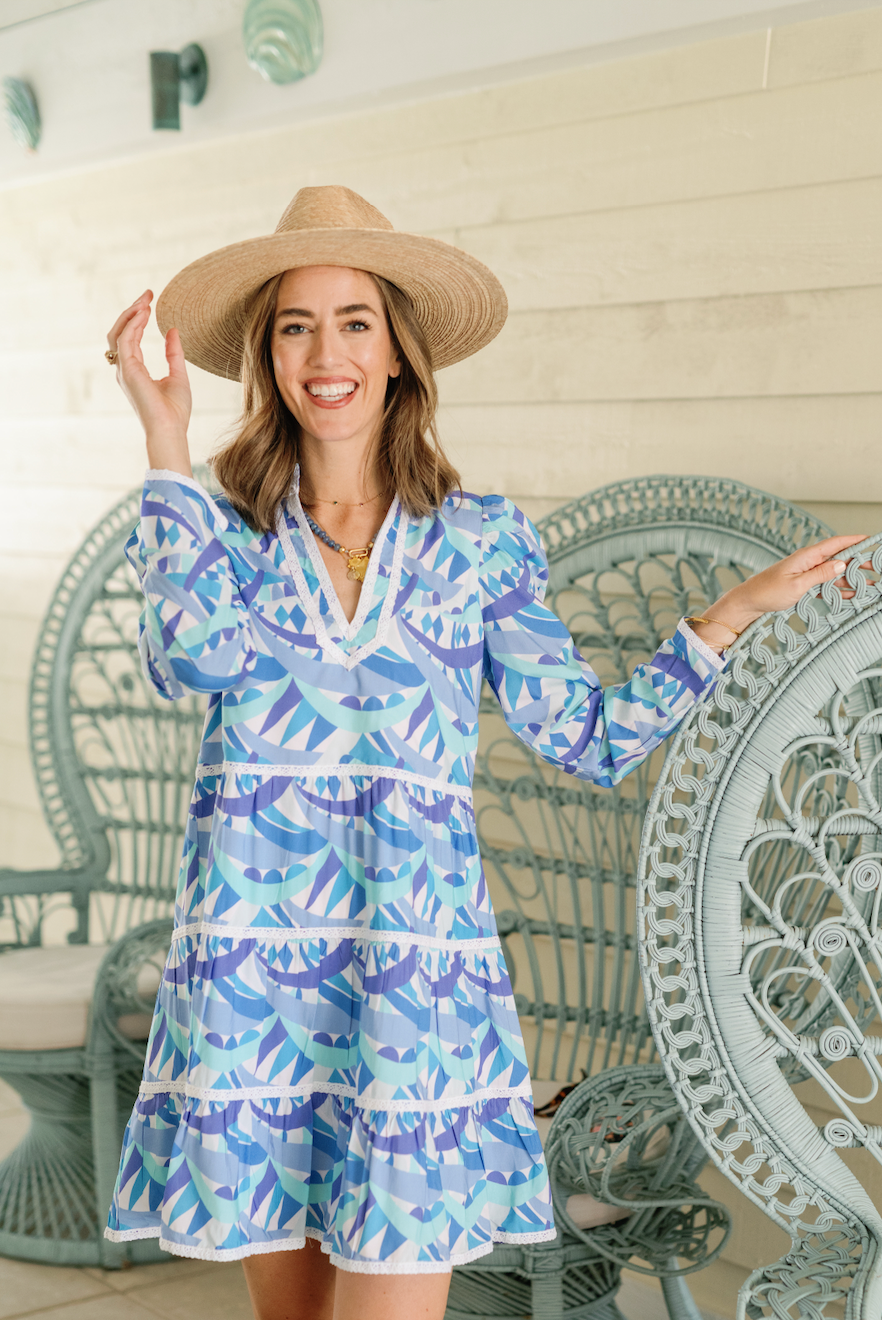 Sail to Sable Tiered A-Line Dress - Blue - Small Sail to Sable Tiered A-Line Dress - Blue - Small