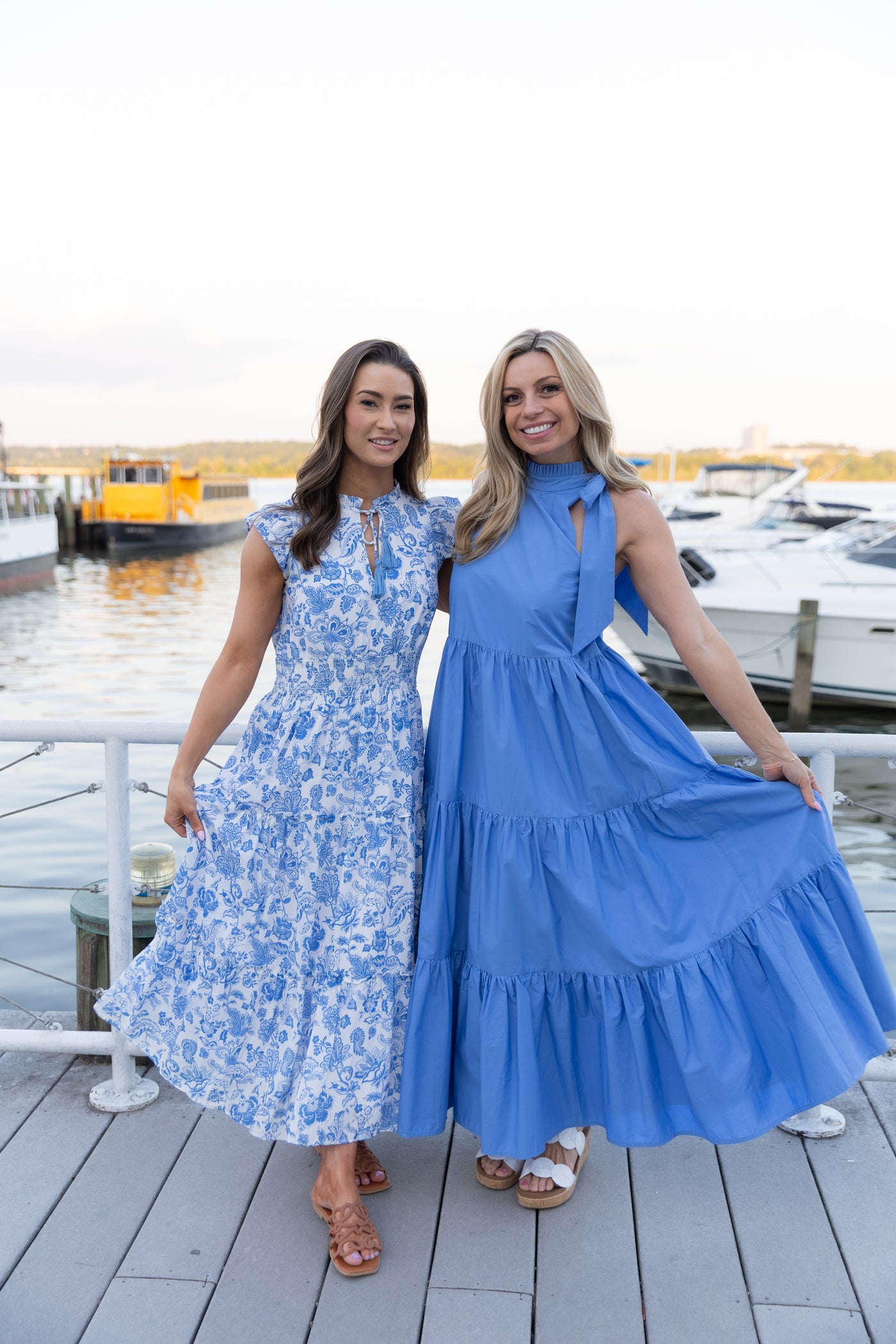 blue poplin maxi dress Skies Are Blue Capri Poplin Maxi Dress XS