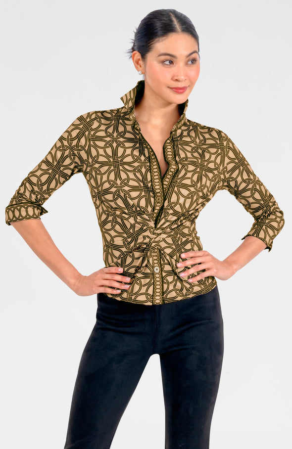 Gretchen Scott Twist & Shout Top - Ring Toss - Champagne