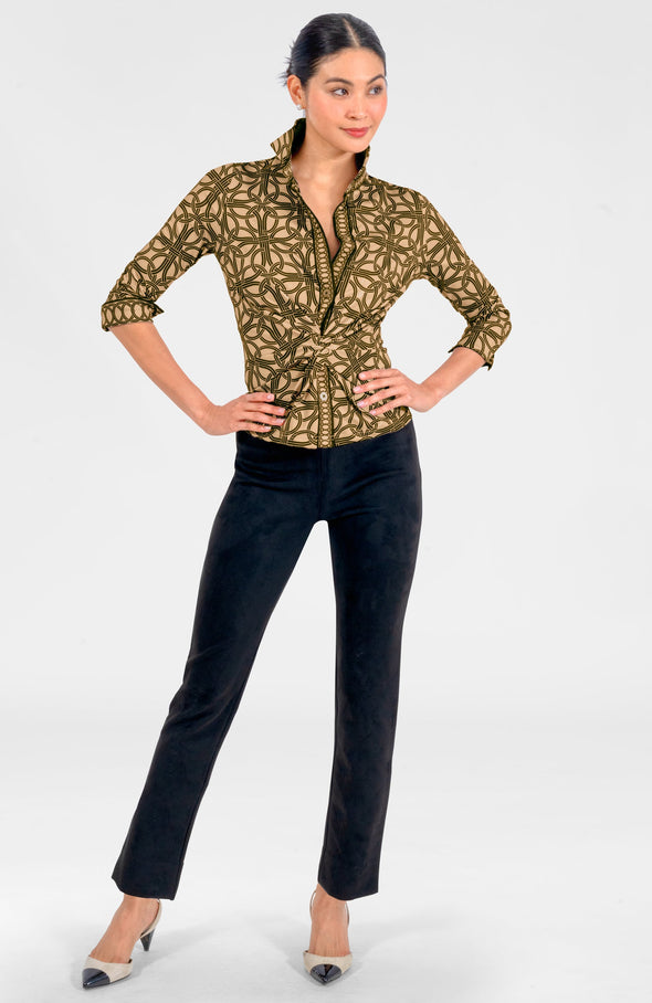 Gretchen Scott Twist & Shout Top - Ring Toss - Champagne
