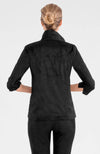Back view of the  Gretchen Scott Twist and Shout in Ultra Suede - Black
