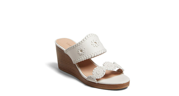 Front view of the Jack Rogers Caroline Wedge - White