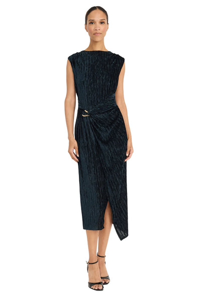 Isadora Velvet Midi Dress - Sprce Teal