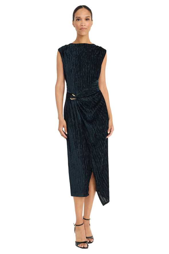 Isadora Velvet Midi Dress - Sprce Teal