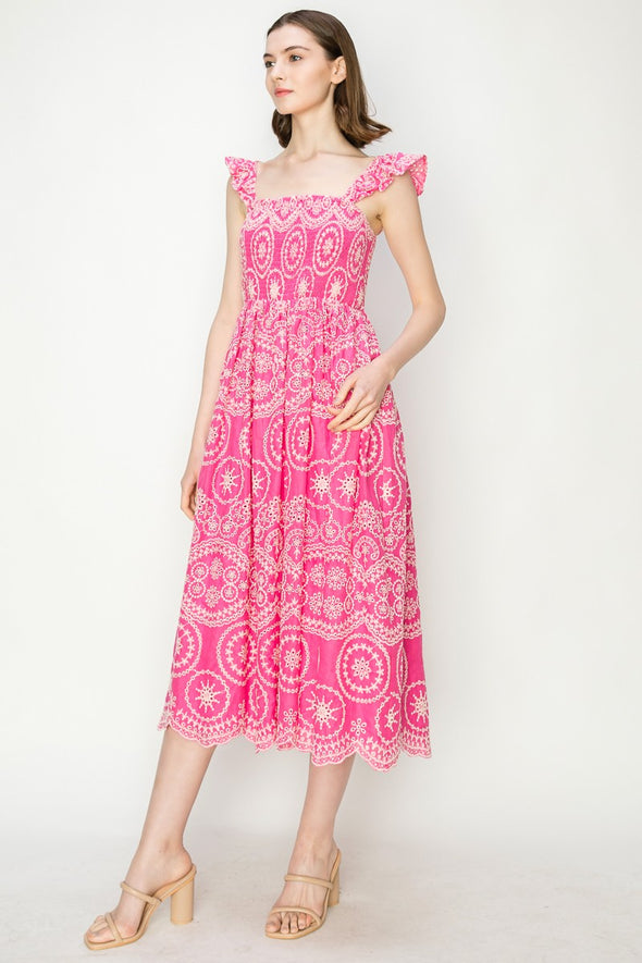 Napa Eyelet Midi Dress