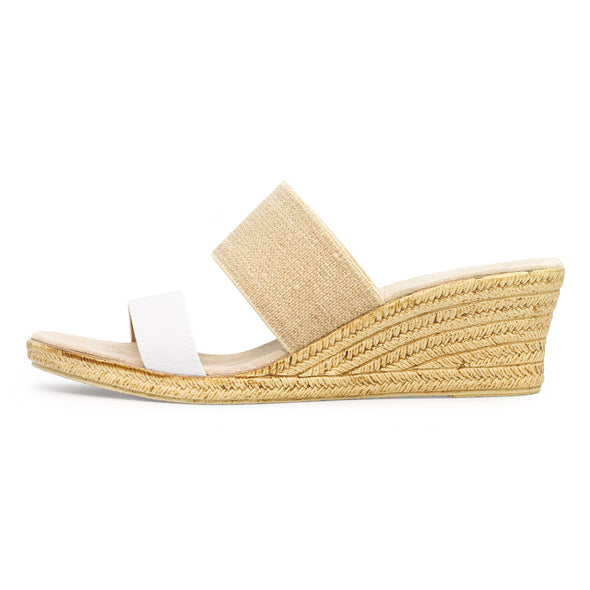 Charleston Backless Cooper Sandals - White Linen