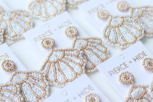 Beaded Clam Earring