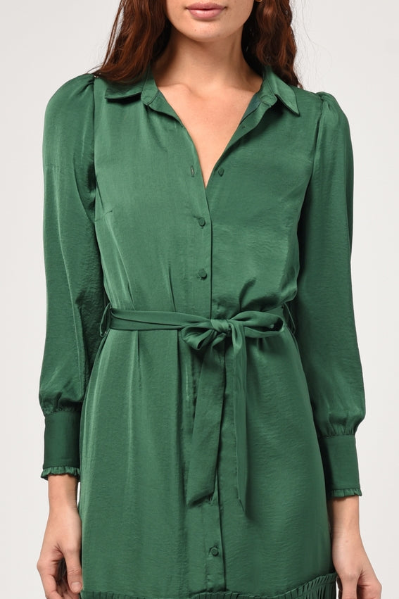 Margie Pleated Long Sleeve Dress