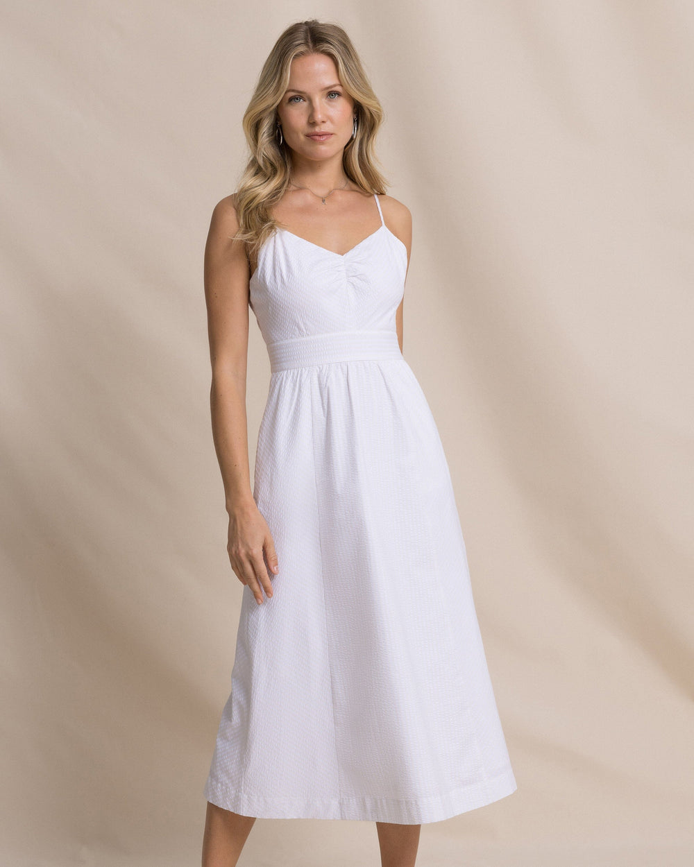 white cami dress Southern Tide Cami Seersucker Dress