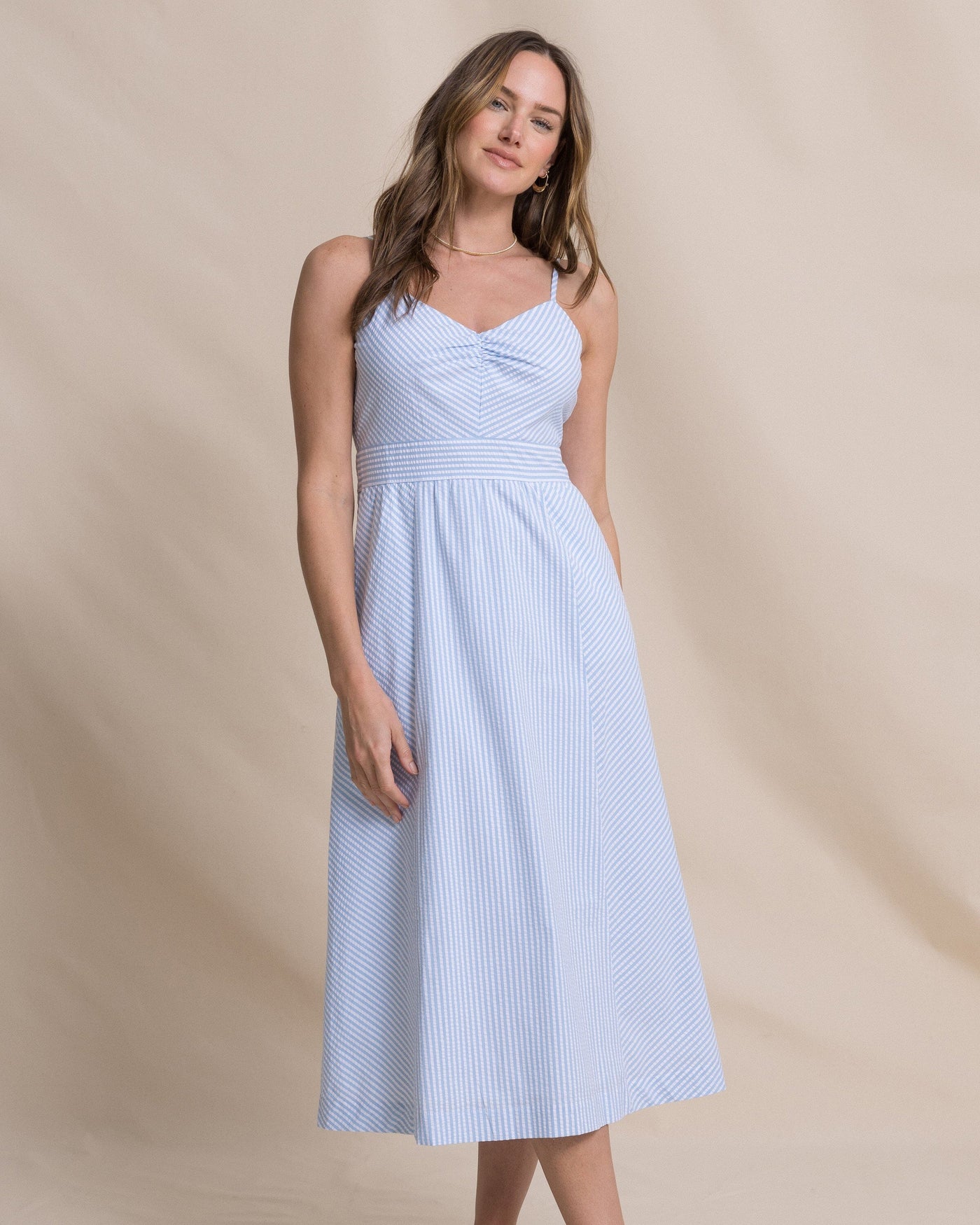 Southern Tide Cami Seersucker Dress - Ocean Channel Large Southern Tide Cami Seersucker Dress - Ocean Channel Large