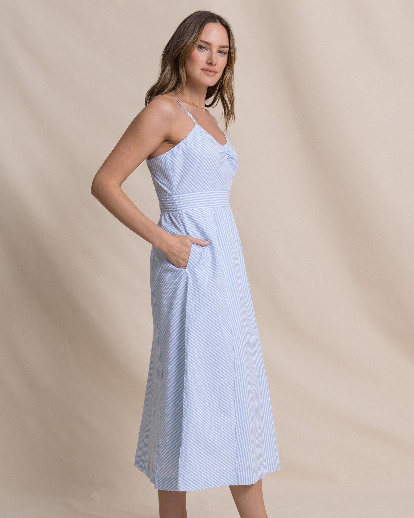 Southern Tide Cami Seersucker Dress - Ocean Channel Large Southern Tide Cami Seersucker Dress - Ocean Channel Large