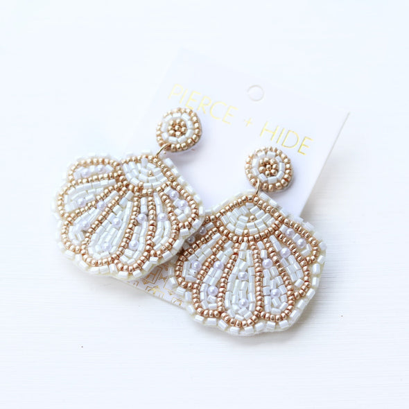Beaded Clam Earring