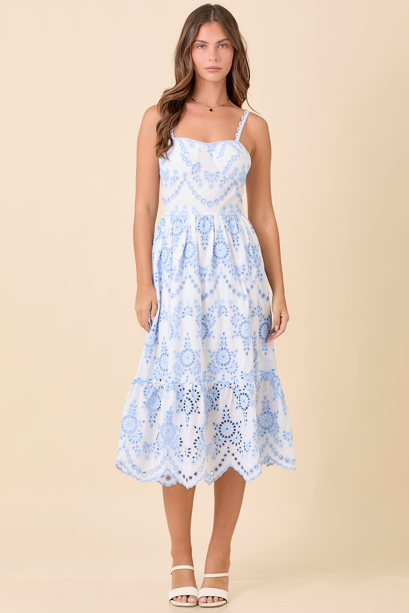 Bluebell Eyelet Midi Dress THE LUCKY KNOT Bluebell Eyelet Midi Dress THE LUCKY KNOT