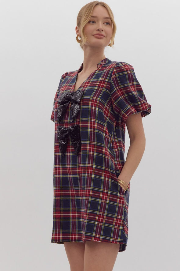 Festive Plaid Delight Dress