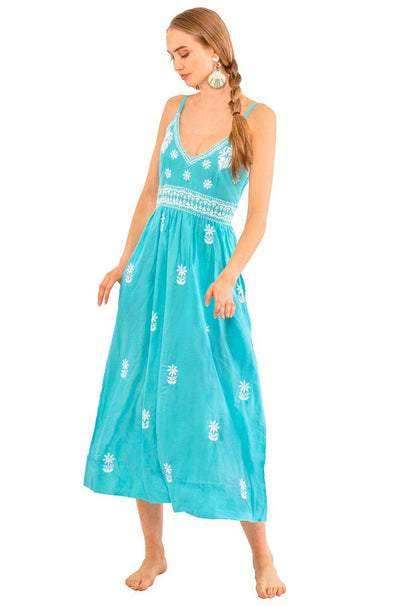 Gretchen Scott Fiesta Time Dress - Turquoise/White