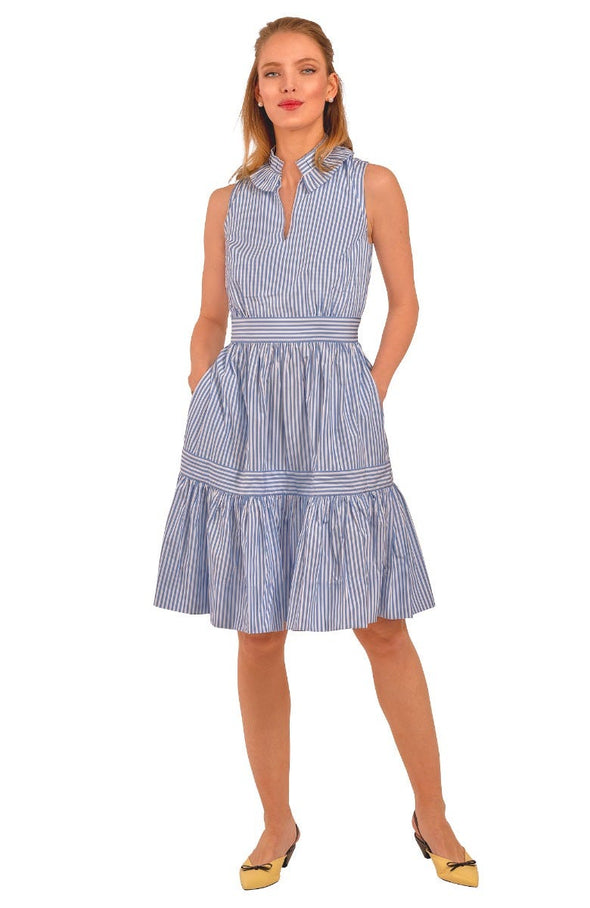Full body image of model wearing Gretchen Scott Hope Dress in Periwinkle