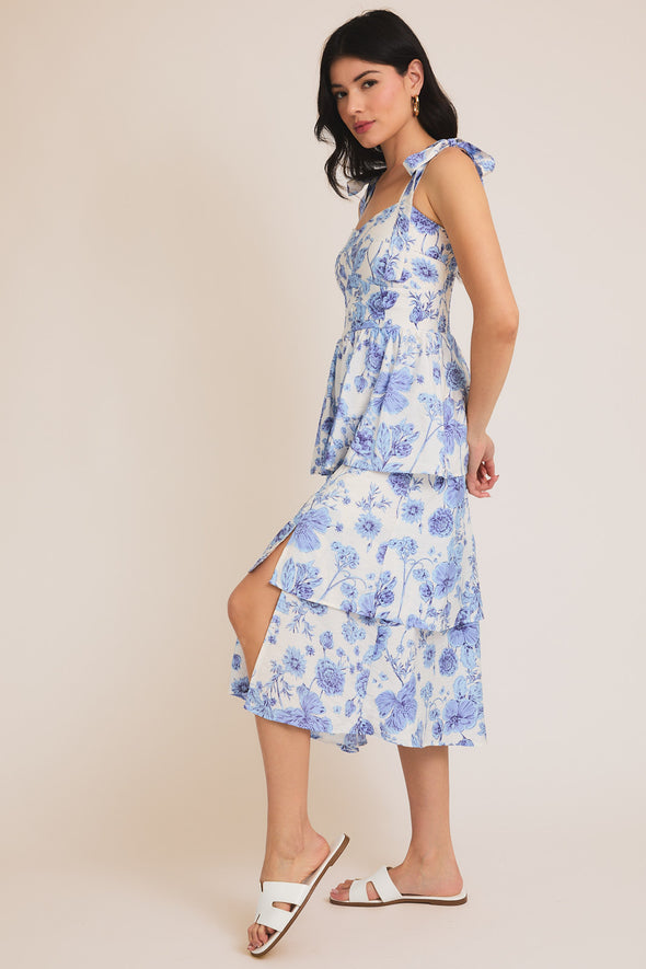 Coastal Blossom Midi Dress
