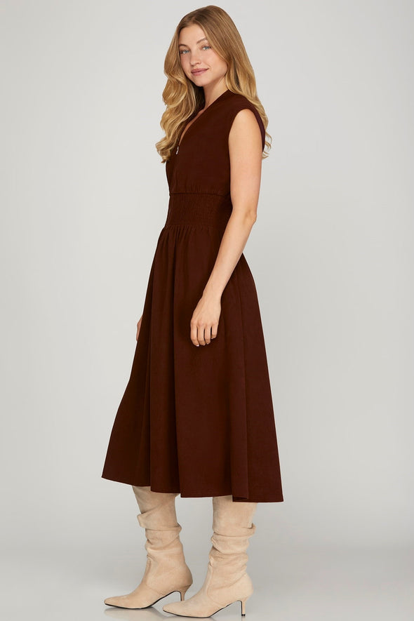 The Icon Midi Dress - Wine