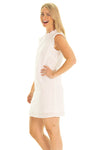 Side View Duffield Lane Evelyn Dress in White Eyelet